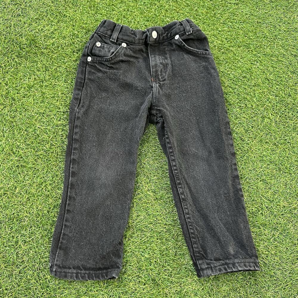 Vintage New Legends Toddler Kids Size 3 Black Denim‎ Jeans 100% Cotton Faded
